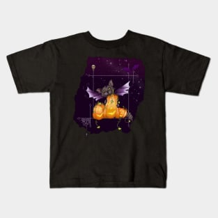 Halloween Cat Fairy Cat All My Pumpkins with Jack o lanterns Kids T-Shirt